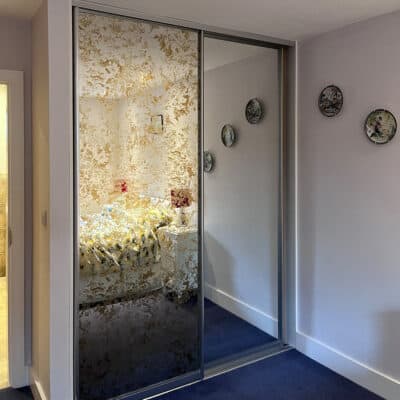 Vintage Gold on Clear Window Film